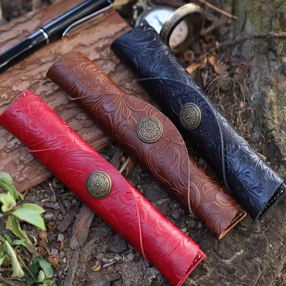 Shinra™ Leather Roll Pen Holder Bundle (3 Pack)