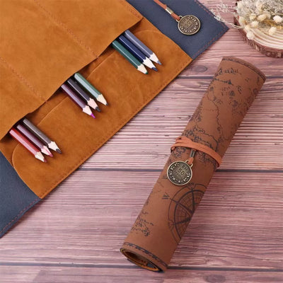 Treasure Map Roll Pencil Case